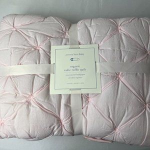 NWT Pottery Barn Baby Organic Sadie Ruffle Quilt Blush Pink